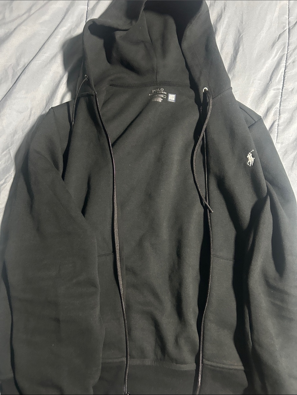 Polo by Ralph Lauren Black Crewneck Hoodie with Embroidered Pony